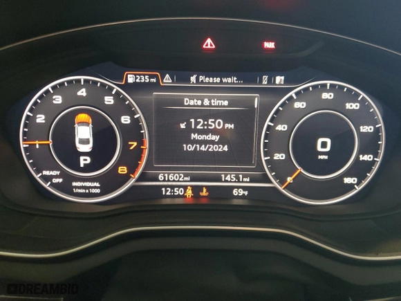 2018 Audi A5 Coupe Premium Plus with VIN WAUPNAF55JA048630, listed as a Copart auction lot 74910204 with 61602 miles and Salvage Title. Bid and sale history available at carsss.com. Image 9.
