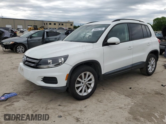2017 Volkswagen Tiguan S with VIN WVGAV7AX6HK051668, listed as a Copart auction lot 55652795 with 83,109 mi miles and Clean Title. Bid and sale history available at DreamBid. Image 1.
