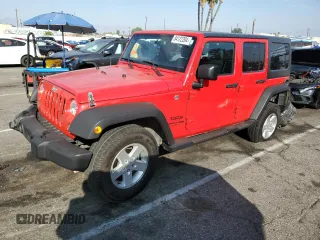 2018 Jeep Wrangler JK Unlimited Sport S with VIN 1C4HJWDGXJL855671, listed as a Copart auction lot 84122204 with 86,527 mi miles and Salvage Title. Bid and sale history available at carsss.com. Image 1.