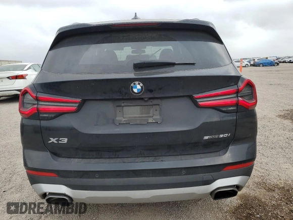 2022 BMW X3 sDrive30i with VIN WBX47DP08NN141941, listed as a Copart auction lot 51334725 with 62,751 mi miles and Clean Title. Bid and sale history available at DreamBid. Image 6.