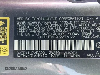 2014 Lexus CT 200h с VIN JTHKD5BH7E2207072, выставлен на аукционе IAAI как лот 42385156 с пробегом 151 551 миль миль и . История ставок и продаж доступна на DreamBid. Изображение 9.