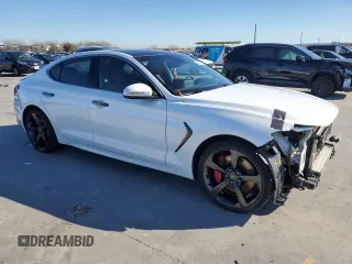 2021 Genesis G70 3.3T with VIN KMTG34LEXMU073395, listed as a Copart auction lot 43567435 with 149,093 mi miles and Salvage title. Bid and sale history available at DreamBid. Image 4.
