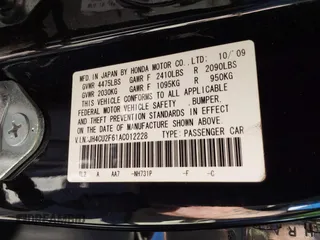 2010 Acura TSX with VIN JH4CU2F61AC012228, listed as a IAAI auction lot 41829177 with 174,725 mi miles. Bid and sale history available at carsss.com. Image 9.
