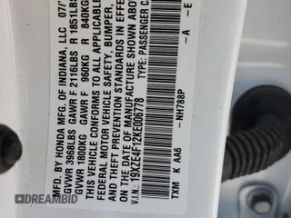 2019 Honda Insight LX with VIN 19XZE4F12KE006778, listed as a Copart auction lot 50945275 with 44,769 mi miles and Salvage Title. Bid and sale history available at carsss.com. Image 14.