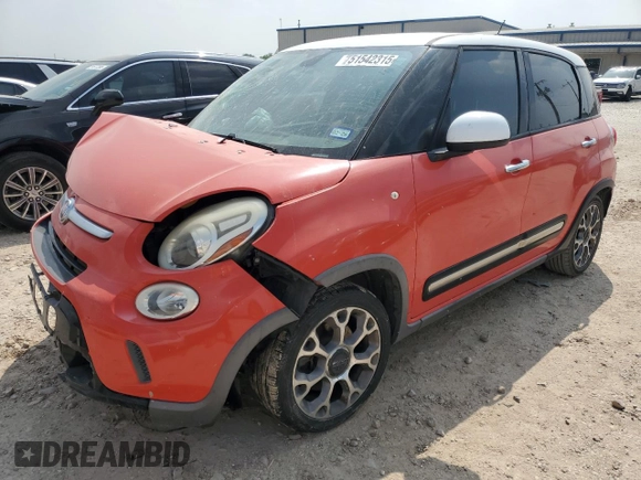 2014 FIAT 500L Trekking z VIN ZFBCFADH8EZ011075, wystawiony jako Copart lot #51542315 z przebiegiem 118 661 mil mil oraz Szkoda całkowita • Salvage title. Historia ofert i sprzedaży dostępna na DreamBid. Obrazek 1.