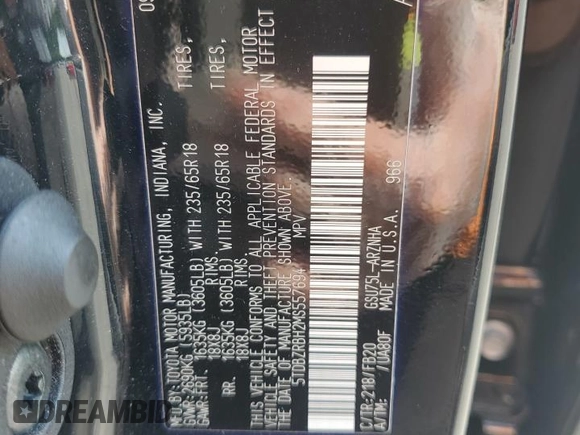 2021 Toyota Highlander L z VIN 5TDBZRBH2MS557694, wystawiony jako Copart lot #61921955 z przebiegiem 39 634 mil mil oraz Szkoda całkowita • Salvage title. Historia ofert i sprzedaży dostępna na DreamBid. Obrazek 14.