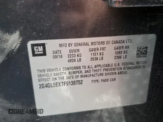 2015 Buick Regal with VIN 2G4GL5EX7F9138752, listed as a Copart auction lot 47771065 with 102,165 mi miles and Salvage title. Bid and sale history available at DreamBid. Image 14.