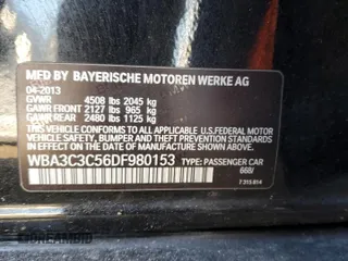2013 BMW 3 Series 320i xDrive z VIN WBA3C3C56DF980153, wystawiony jako Copart lot #51377753 z przebiegiem Nie podano mil oraz Nie do naprawy • Non repairable. Historia ofert i sprzedaży dostępna na DreamBid. Obrazek 13.