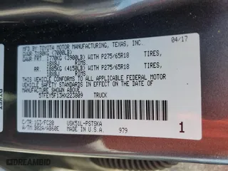 2017 Toyota Tundra 2WD SR5 with VIN 5TFEY5F13HX223809, listed as a Copart auction lot 51860385 with 83,249 mi miles and Salvage Title. Bid and sale history available at carsss.com. Image 12.