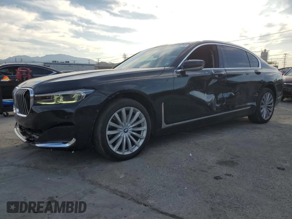2020 BMW 7 Series 740i with VIN WBA7T2C01LGL17386, listed as a Copart auction lot 49496215 with 44,801 mi miles and Salvage title. Bid and sale history available at DreamBid. Image 1.