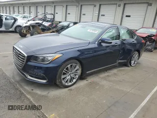 2019 Genesis G80 3.8L with VIN KMTFN4JE8KU328020, listed as a Copart auction lot 58750905 with 72,415 mi miles and Salvage title. Bid and sale history available at DreamBid. Image 1.