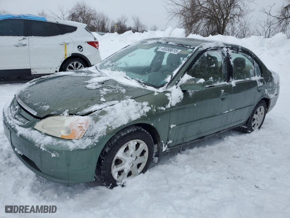 2003 Honda Civic LX with VIN 2HGES16633H903391, listed as a Copart auction lot 45358615 with 484,437 mi miles and Clean Title. Bid and sale history available at carsss.com. Image 1.