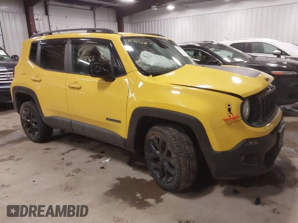 2017 Jeep Renegade Latitude with VIN ZACCJBBBXHPE75052, listed as a IAAI auction lot 41478966 with 100,663 mi miles. Bid and sale history available at carsss.com. Image 1.