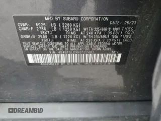 2024 Subaru Outback Onyx XT with VIN 4S4BTGLDXR3127482, listed as a Copart auction lot 57500085 with 20,556 mi miles and Salvage title. Bid and sale history available at DreamBid. Image 13.