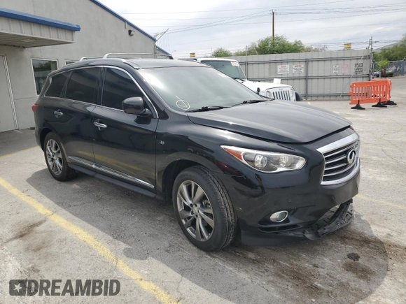 2014 Infiniti QX60 with VIN 5N1AL0MM8EC542358, listed as a Copart auction lot 61184495 with 31,859 mi miles and Salvage title. Bid and sale history available at DreamBid. Image 4.