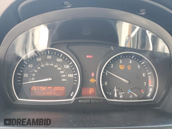 2005 BMW X3 3.0i with VIN WBXPA93495WD11807, listed as a Copart auction lot 58257665 with 207,752 mi miles and Salvage title. Bid and sale history available at DreamBid. Image 9.