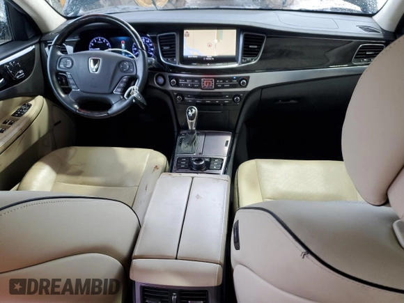 2016 Hyundai Equus Signature with VIN KMHGH4JH8GU101059, listed as a Copart auction lot 53565565 with 38,832 mi miles and Salvage title. Bid and sale history available at DreamBid. Image 8.