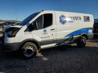 2023 Ford Transit Cargo with VIN 1FTBR1Y8XPKA34637, listed as a Copart auction lot 88069655 with 58,506 mi miles and Salvage Title. Bid and sale history available at carsss.com. Image 1.
