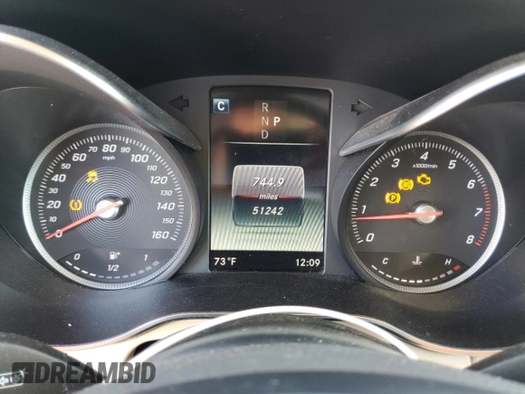 2019 Mercedes-Benz GLC with VIN WDC0G4JB4KV142774, listed as a Copart auction lot 50803285 with 51,242 mi miles and Clean Title. Bid and sale history available at carsss.com. Image 9.