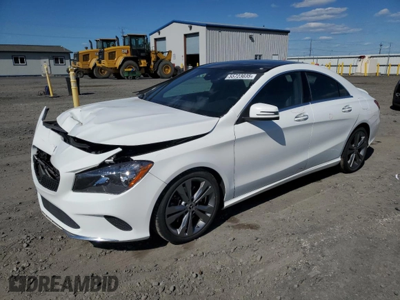 2019 Mercedes-Benz CLA 250 with VIN WDDSJ4EB0KN720871, listed as a Copart auction lot 55723035 with 55,425 mi miles and Salvage Title. Bid and sale history available at DreamBid. Image 1.