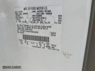 2005 Ford F-150 XL with VIN 1FTRF12W05NB36068, listed as a IAAI auction lot 41732744 with 203,261 mi miles. Bid and sale history available at carsss.com. Image 9.