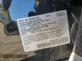 2023 Audi Q5 S line Premium Plus with VIN WA1EAAFY7P2023256, listed as a Copart auction lot 70294344 with 0 mi miles and Salvage Title. Bid and sale history available at carsss.com. Image 14.