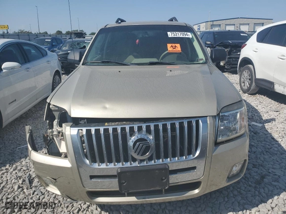 2010 Mercury Mariner with VIN 4M2CN8B77AKJ08932, listed as a Copart auction lot 75317094 with 0 mi miles and Salvage Title. Bid and sale history available at carsss.com. Image 5.