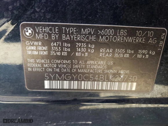 2011 BMW X5 M with VIN 5YMGY0C54BLK26730, listed as a Copart auction lot 88841175 with 146,747 mi miles and Salvage Title. Bid and sale history available at carsss.com. Image 13.