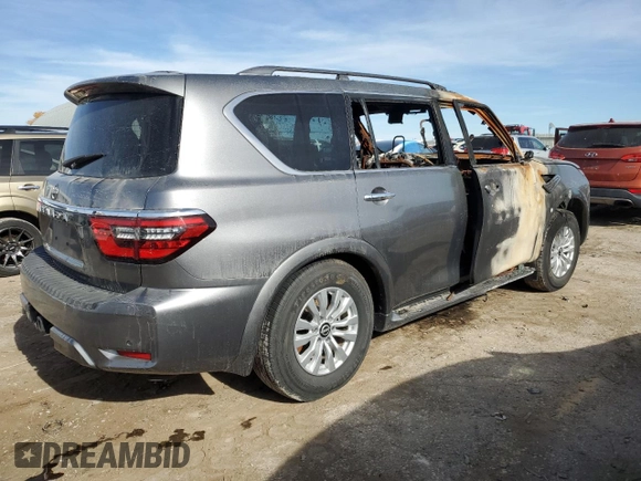 2022 Nissan Armada SV with VIN JN8AY2AC5N9162151, listed as a Copart auction lot 81834284 with Not Provided miles and Salvage Title. Bid and sale history available at carsss.com. Image 3.