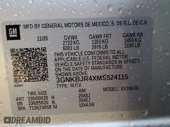 2021 Chevrolet Blazer LT с VIN 3GNKBJR4XMS524115, выставлен на аукционе Copart как лот 73931754 с пробегом 19 450 миль миль и Списание • Salvage title. История ставок и продаж доступна на DreamBid. Изображение 14.