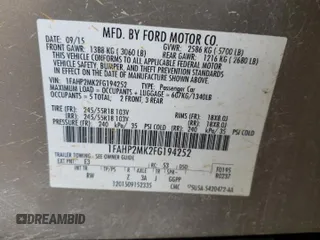 2015 Ford Police Interceptor with VIN 1FAHP2MK2FG194252, listed as a Copart auction lot 60398285 with 168,835 mi miles and Salvage title. Bid and sale history available at DreamBid. Image 12.