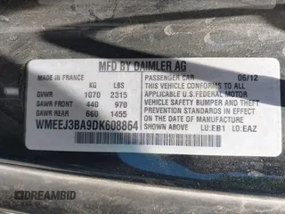 2013 Smart fortwo Pure z VIN WMEEJ3BA9DK608864, wystawiony jako IAAI lot #42314857 z przebiegiem 159 513 mil mil oraz . Historia ofert i sprzedaży dostępna na DreamBid. Obrazek 9.