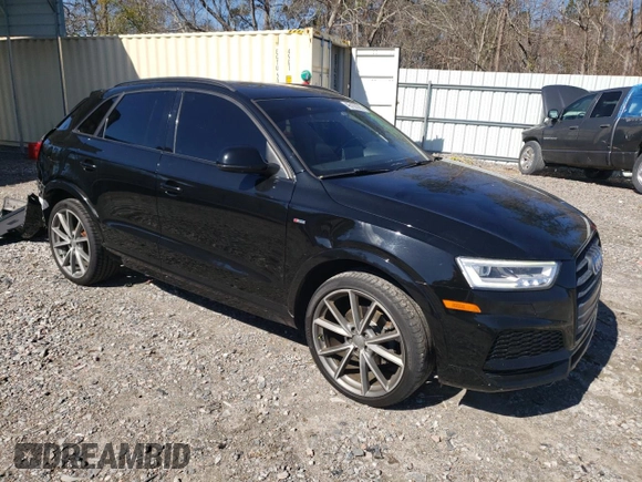 2018 Audi Q3 Premium Plus with VIN WA1HCCFSXJR030201, listed as a Copart auction lot 45162565 with 89,933 mi miles and Salvage title. Bid and sale history available at DreamBid. Image 4.