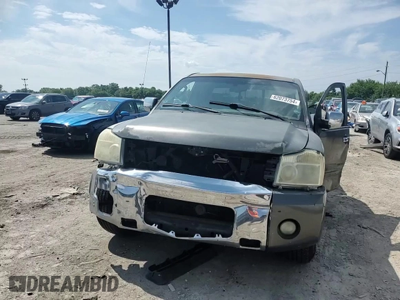 2005 Nissan Titan SE with VIN 1N6AA06A95N555523, listed as a Copart auction lot 62073754 with Not provided miles and Salvage title. Bid and sale history available at DreamBid. Image 11.