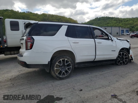 2023 Chevrolet Tahoe RST with VIN 1GNSKRKD4PR208337, listed as a Copart auction lot 56001845 with 30,127 mi miles and Salvage title. Bid and sale history available at DreamBid. Image 3.