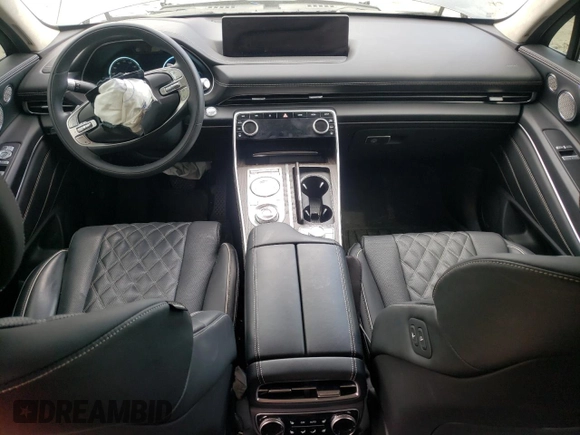 2022 Genesis GV80 with VIN KMUHCESC5NU100445, listed as a Copart auction lot 55877355 with 32,684 mi miles and Salvage title. Bid and sale history available at DreamBid. Image 8.