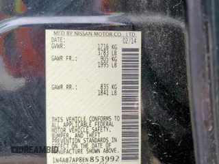 2014 Nissan Sentra SV with VIN 1N4AB7AP8EN853992, listed as a Copart auction lot 62081215 with 161,682 mi miles and Salvage title. Bid and sale history available at DreamBid. Image 12.