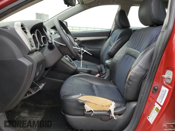 2009 Pontiac Vibe GT with VIN 5Y2SR67049Z412616, listed as a Copart auction lot 52541115 with 99,608 mi miles and Salvage Title. Bid and sale history available at carsss.com. Image 7.