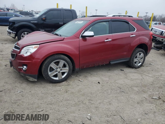 2014 Chevrolet Equinox LTZ with VIN 1GNALDEK7EZ107070, listed as a Copart auction lot 44627015 with 138,653 mi miles and Clean Title. Bid and sale history available at carsss.com. Image 1.