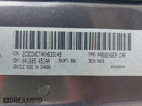 2019 Dodge Charger R/T with VIN 2C3CDXCT4KH633149, listed as a IAAI auction lot 42196607 with Not Provided miles and . Bid and sale history available at DreamBid. Image 9.