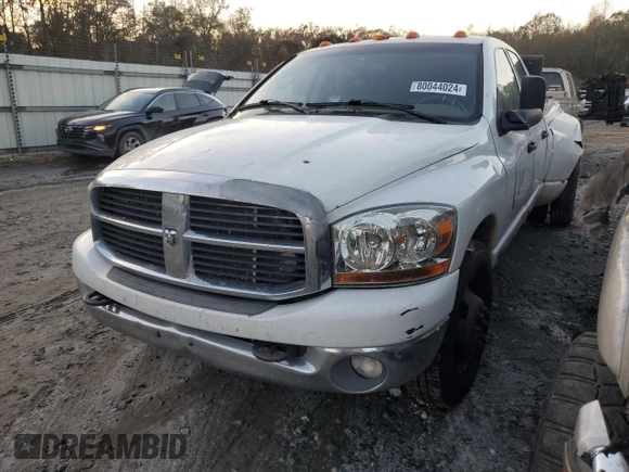2006 Dodge 3500 SLT with VIN 3D7ML48C06G178841, listed as a Copart auction lot 80044024 with 358,186 mi miles and Salvage title. Bid and sale history available at DreamBid. Image 1.