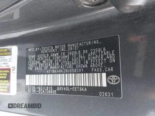 2008 Toyota Camry LE with VIN 4T1BK46K28U058291, listed as a IAAI auction lot 41665635 with 226,168 mi miles. Bid and sale history available at carsss.com. Image 9.
