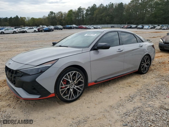 2022 Hyundai Elantra N with VIN KMHLW4AK3NU007667, listed as a Copart auction lot 50868195 with 29,499 mi miles and Non Repairable. Bid and sale history available at carsss.com. Image 1.