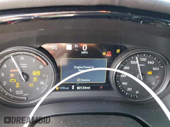 2021 Cadillac XT5 AWD Sport with VIN 1GYKNGRS1MZ229225, listed as a Copart auction lot 88223635 with 80,134 mi miles and Salvage title. Bid and sale history available at DreamBid. Image 9.