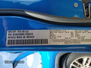 2020 Jeep Compass North z VIN 3C4NJDBB9LT255410, wystawiony jako Copart lot #56552915 z przebiegiem 38 959 mil mil oraz Szkoda całkowita • Salvage title. Historia ofert i sprzedaży dostępna na DreamBid. Obrazek 12.