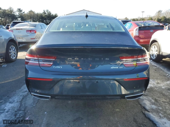 2024 Genesis G80 3.5T Sport with VIN KMTGB4SDDRU227880, listed as a Copart auction lot 45560195 with 2,827 mi miles and Salvage Title. Bid and sale history available at carsss.com. Image 6.