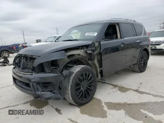 2016 Infiniti QX80 with VIN JN8AZ2NF2G9612956, listed as a Copart auction lot 46334695 with 111,639 mi miles and Salvage Title. Bid and sale history available at carsss.com. Image 1.
