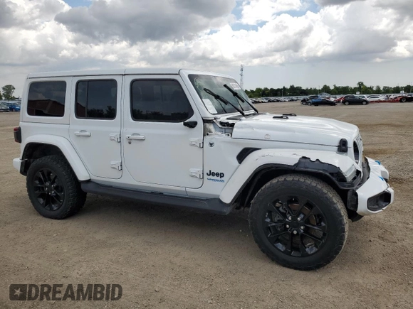 2021 Jeep Wrangler Unlimited Sahara with VIN 1C4JJXP63MW807717, listed as a Copart auction lot 59731465 with 50,799 mi miles and Clean title. Bid and sale history available at DreamBid. Image 4.