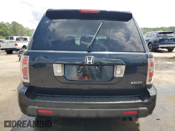 2006 Honda Pilot EX-L with VIN 2HKYF18536H554183, listed as a Copart auction lot 54327565 with 260,871 mi miles and Salvage Title. Bid and sale history available at DreamBid. Image 6.