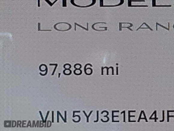 2018 Tesla Model 3 Long Range Battery z VIN 5YJ3E1EA4JF078080, wystawiony jako IAAI lot #41688015 z przebiegiem 97 886 mil mil oraz . Historia ofert i sprzedaży dostępna na DreamBid. Obrazek 15.